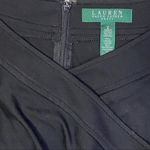 Lauren Ralph Lauren Ruched V-neck Dress Size 2 - Picture 3 of 10